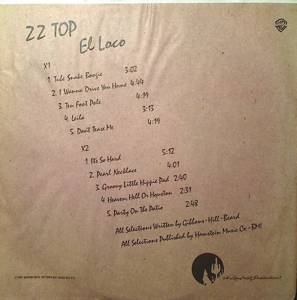 ZZ Top : El Loco (LP,Album,Club Edition)