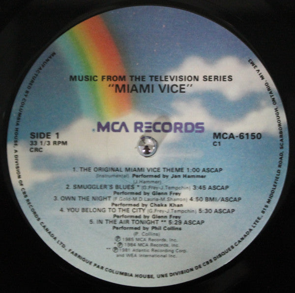 Various : Miami Vice - Music From The Television Series (LP,Compilation,Club Edition)