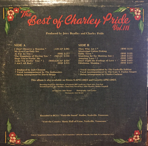 Charley Pride : The Best Of Charley Pride Vol. III (LP,Compilation)