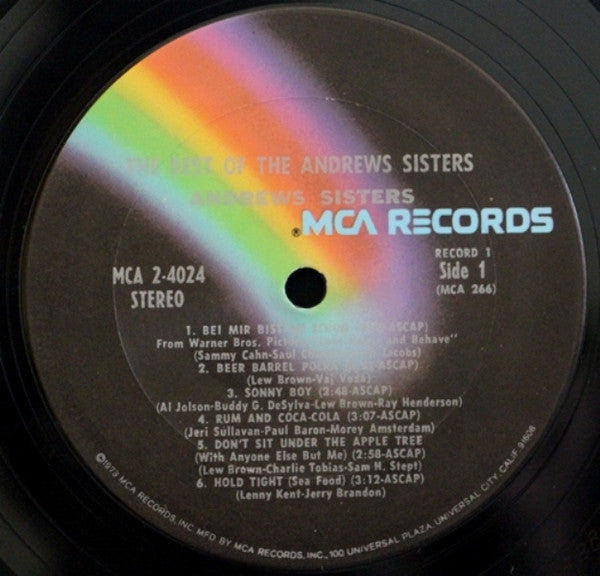 Andrews Sisters, The : The Best Of The Andrews Sisters (LP,Compilation,Stereo)