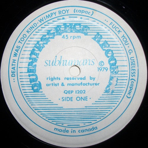 Subhumans, The : The Subhumans (12",45 RPM,EP)