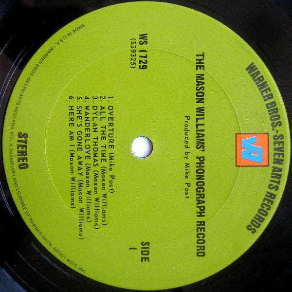 Mason Williams : The Mason Williams Phonograph Record (LP,Album,Stereo)