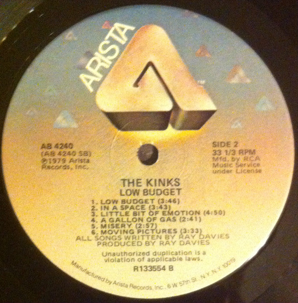 Kinks, The : Low Budget (LP,Album,Club Edition)