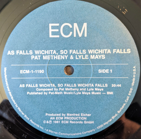 Pat Metheny & Lyle Mays : As Falls Wichita, So Falls Wichita Falls (LP,Album)