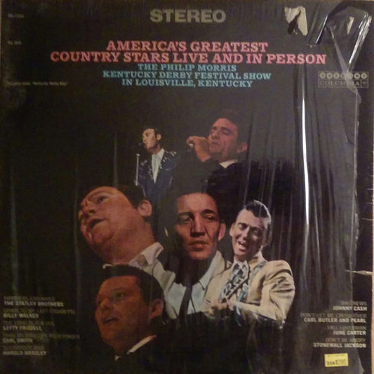 Various : America's Greatest Country Stars Live And In Person (LP,Album,Compilation,Reissue,Stereo)