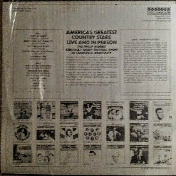 Various : America's Greatest Country Stars Live And In Person (LP,Album,Compilation,Reissue,Stereo)