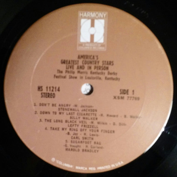 Various : America's Greatest Country Stars Live And In Person (LP,Album,Compilation,Reissue,Stereo)