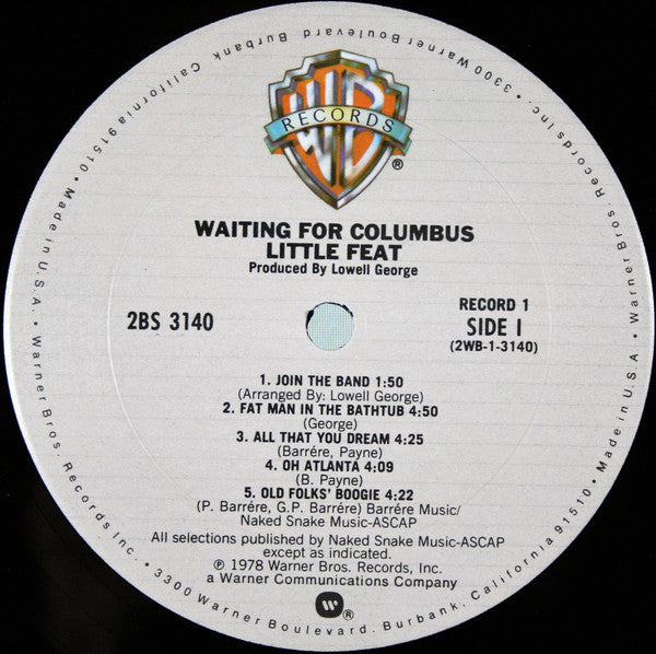 Little Feat : Waiting For Columbus (LP,Album,Club Edition,Reissue)