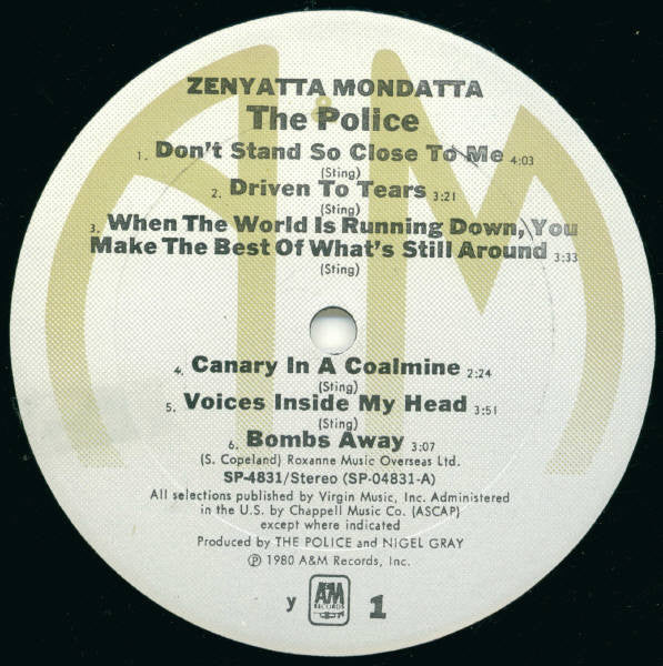 Police, The : Zenyatta Mondatta (LP,Album)