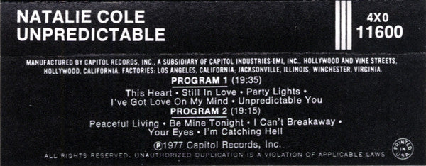 Natalie Cole : Unpredictable (Album)