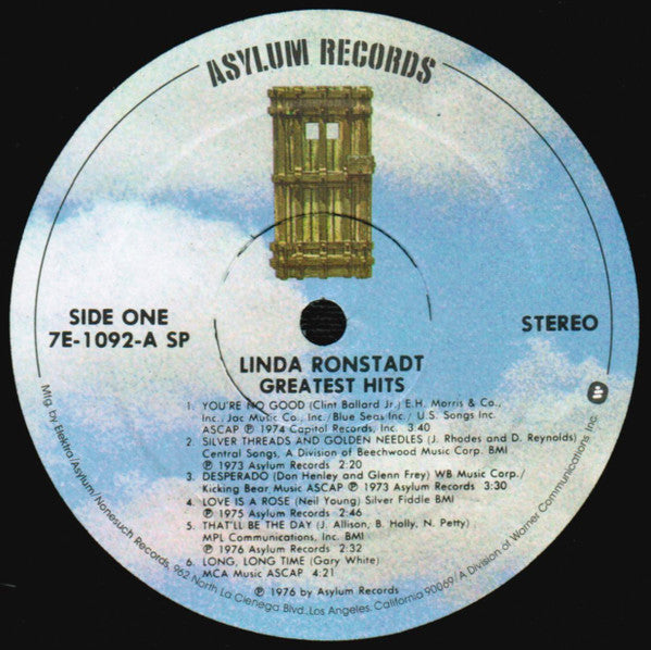 Linda Ronstadt : Greatest Hits (LP,Compilation)