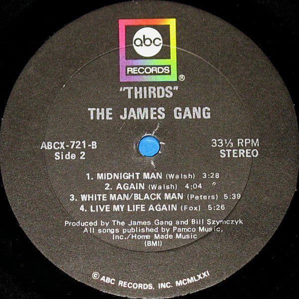 James Gang : Thirds (LP,Album,Stereo)