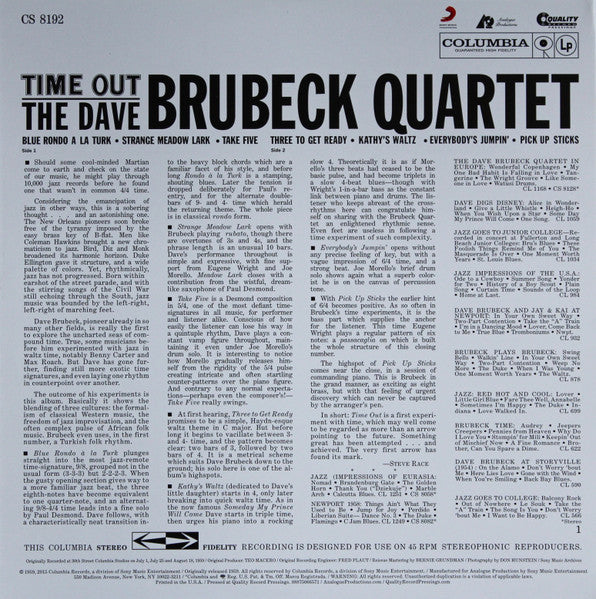 Dave Brubeck Quartet, The : Time Out (LP,Album,Limited Edition,Reissue,Stereo)