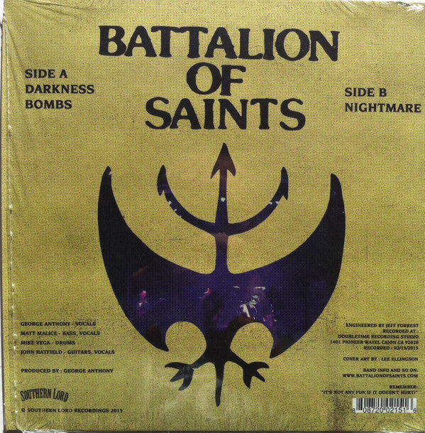 Battalion Of Saints : Battalion Of Saints (7",45 RPM,Limited Edition)