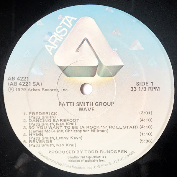 Patti Smith Group : Wave (LP,Album,Stereo)
