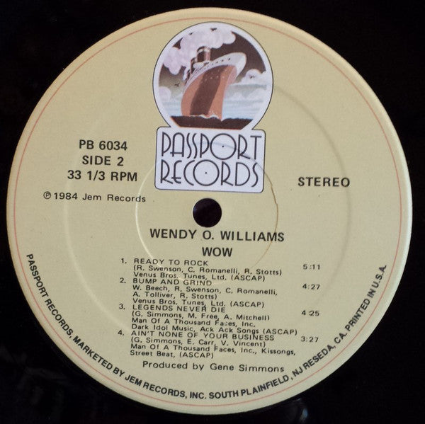 Wendy O. Williams : WOW (LP,Album,Stereo)