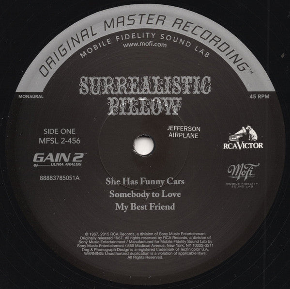 Jefferson Airplane : Surrealistic Pillow (12",45 RPM,Album,Limited Edition,Numbered,Reissue,Remastered,Mono)