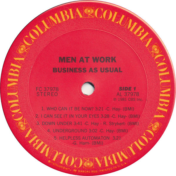 Men At Work : Business As Usual (LP,Album)