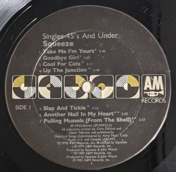 Squeeze (2) : Singles - 45's And Under (LP,Compilation,Repress)