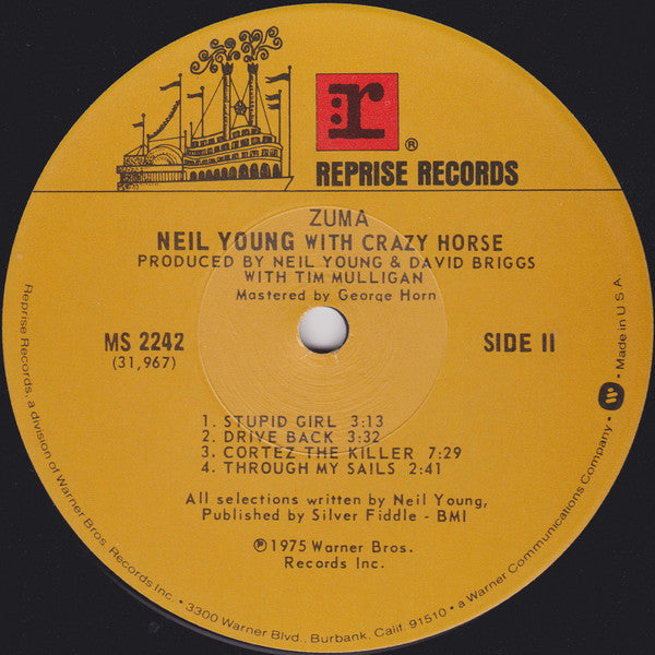 Neil Young With Crazy Horse : Zuma (LP,Album,Repress)