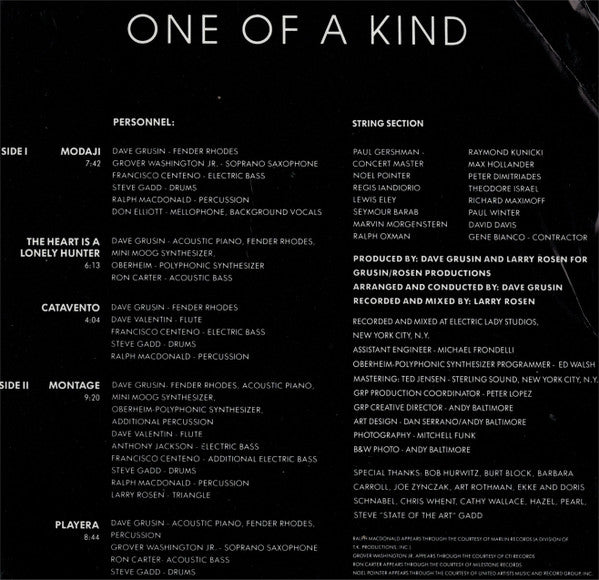 Dave Grusin : One Of A Kind (LP,Album)