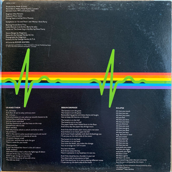 Pink Floyd : The Dark Side Of The Moon (LP,Album,Stereo)