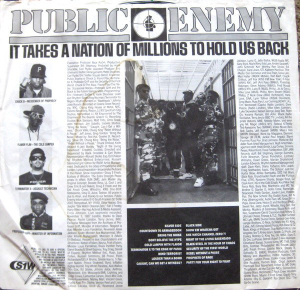 Public Enemy : It Takes A Nation Of Millions To Hold Us Back (LP,Album,Stereo)