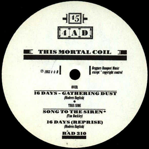 This Mortal Coil : Sixteen Days - Gathering Dust (12",45 RPM,Single)