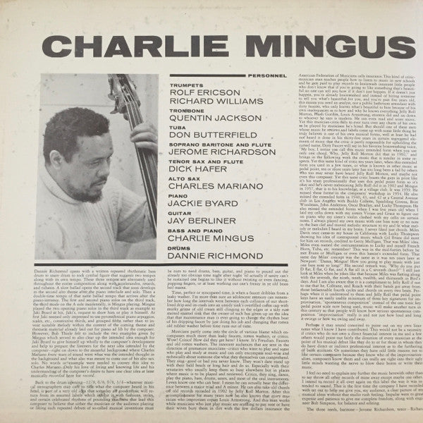 Charles Mingus : The Black Saint And The Sinner Lady (LP,Album,Stereo)