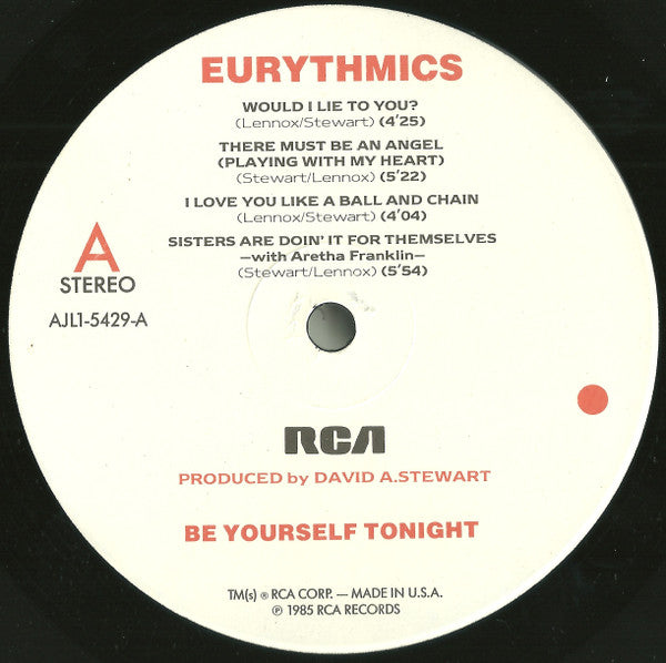Eurythmics : Be Yourself Tonight (LP,Album,Stereo)