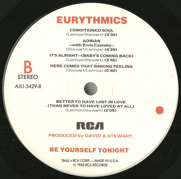 Eurythmics : Be Yourself Tonight (LP,Album,Stereo)