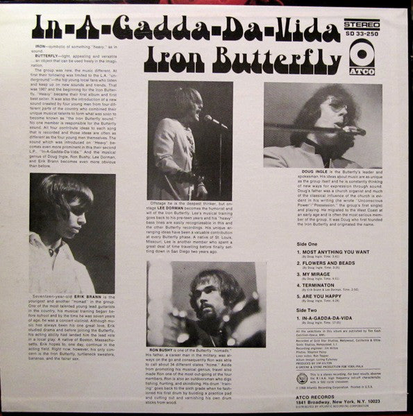 Iron Butterfly : In-A-Gadda-Da-Vida (LP,Album,Repress)