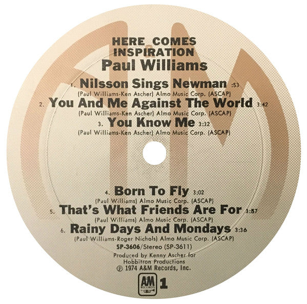 Paul Williams (2) : Here Comes Inspiration (LP,Album)