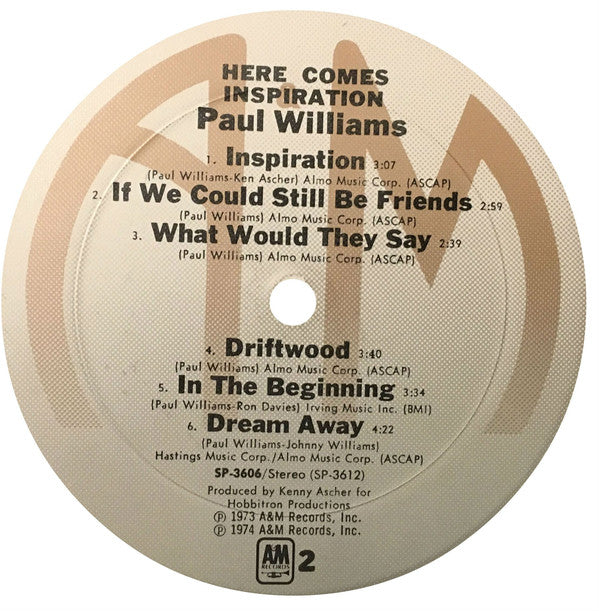 Paul Williams (2) : Here Comes Inspiration (LP,Album)