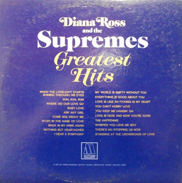 Supremes, The : Greatest Hits (LP,Album,Compilation,Mono)