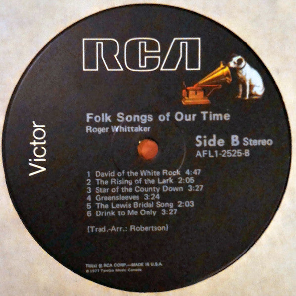 Roger Whittaker : Folk Songs Of Our Time (LP,Album,Stereo)