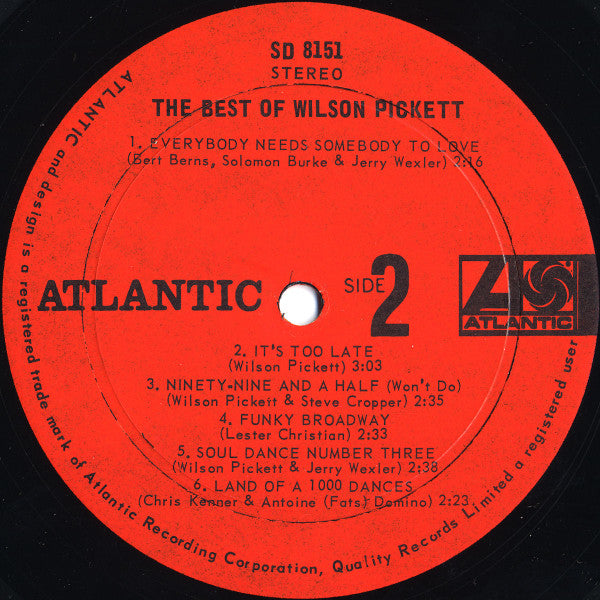 Wilson Pickett : The Best Of Wilson Pickett (LP,Compilation,Stereo)