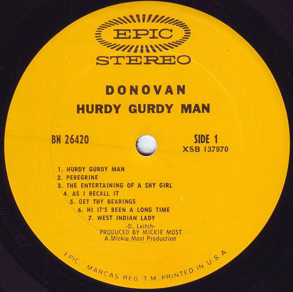 Donovan : The Hurdy Gurdy Man (LP,Album,Stereo)