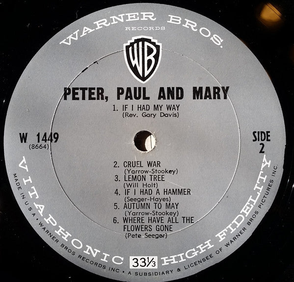 Peter, Paul & Mary : Peter, Paul And Mary (LP,Album,Mono)