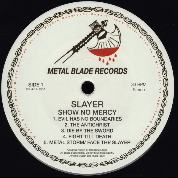 Slayer : Show No Mercy (LP,Album,Reissue,Remastered,Stereo)