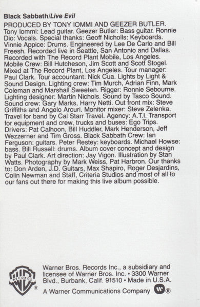 Black Sabbath : Live Evil (Album)