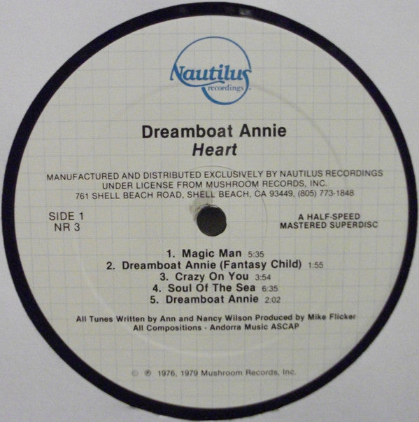 Heart : Dreamboat Annie (LP,Album,Reissue,Remastered,Repress,Stereo)