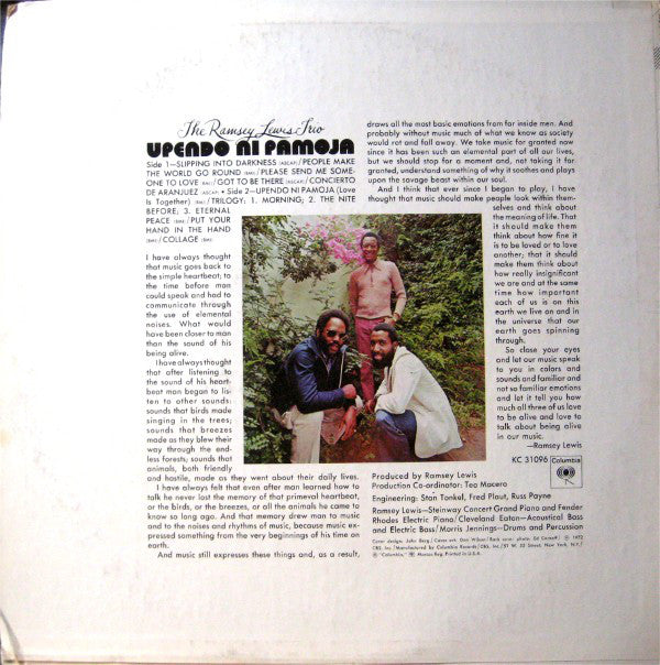 Ramsey Lewis Trio, The : Upendo Ni Pamoja (LP,Album,Stereo)