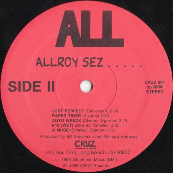 ALL (2) : Allroy Sez ..... (LP,Album,Stereo)