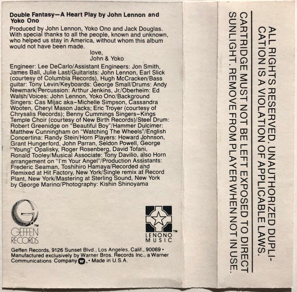 John Lennon & Yoko Ono : Double Fantasy (Album)
