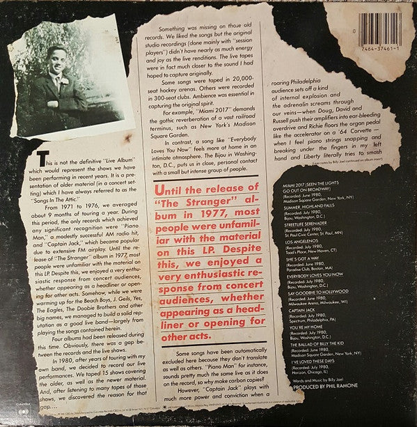Billy Joel : Songs In The Attic (LP,Album,Stereo)