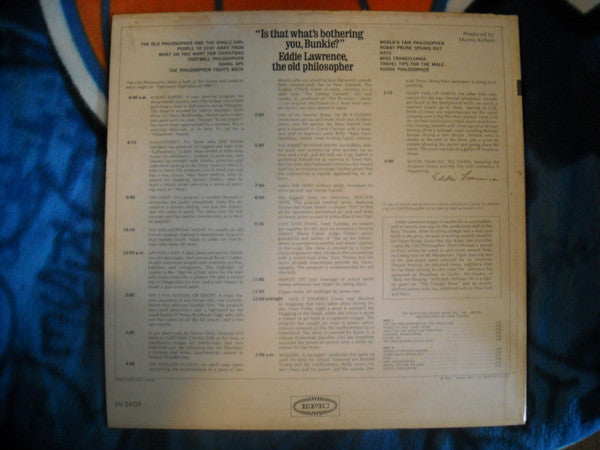 Eddie Lawrence : Is That's What's Bothering You, Bunkie? (LP,Album,Promo,Mono)