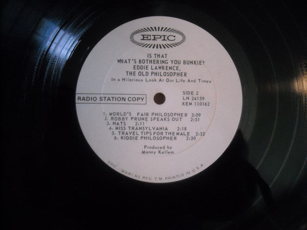 Eddie Lawrence : Is That's What's Bothering You, Bunkie? (LP,Album,Promo,Mono)