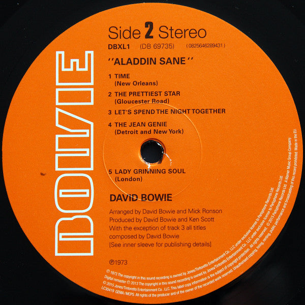 David Bowie : Aladdin Sane (LP,Album,Reissue,Remastered,Stereo)
