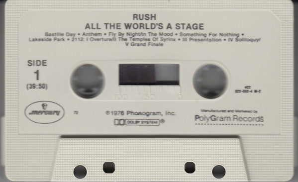 Rush : All The World's A Stage (Album,Reissue)